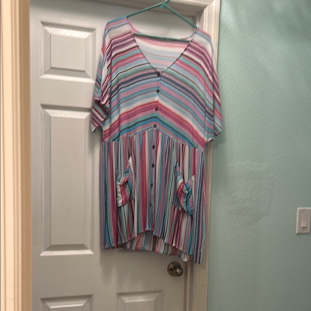 Striped Multicolor Women's cover up